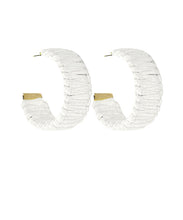 Load image into Gallery viewer, Raffia Wrapped Hoops

