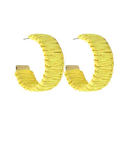 Load image into Gallery viewer, Raffia Wrapped Hoops
