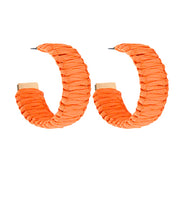 Load image into Gallery viewer, Raffia Wrapped Hoops
