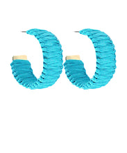 Load image into Gallery viewer, Raffia Wrapped Hoops
