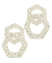 Load image into Gallery viewer, Hexagon Raffia Earrings
