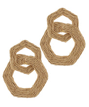 Load image into Gallery viewer, Hexagon Raffia Earrings
