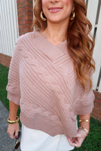 Load image into Gallery viewer, Wrapped In Warmth Knit Poncho-Taupe
