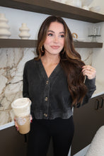 Load image into Gallery viewer, Keeley Washed Cropped Cardigan-Black
