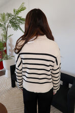 Load image into Gallery viewer, Oxford Stripe Knit Sweater- Ivory
