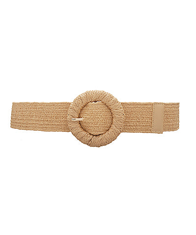 Circle Buckle Straw Belt