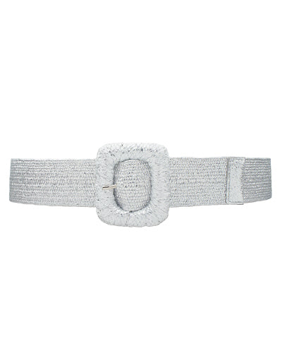 Rectangle Metallic Straw Buckle Belt