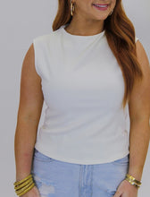 Load image into Gallery viewer, Karrie Sleeveless Mock Neck Top- Cream
