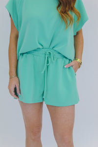 Karly Jogger Set Shorts- Pistachio