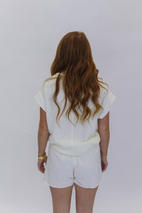 Relax Washed Shorts Set- Ivory