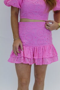 Girly Eyelet Set-Pink
