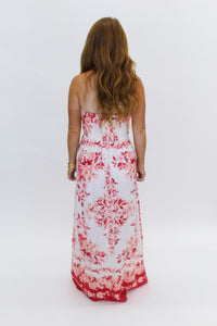 Daphne Floral Strapless Midi Dress