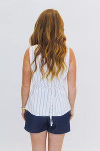 Alise Pinstripe Button Front Vest