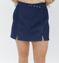 Load image into Gallery viewer, Parker Belted Denim Skort
