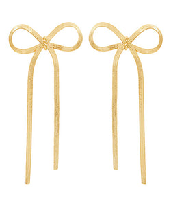 Snake Chain Bow Drop Earrings