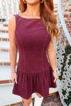 Load image into Gallery viewer, Lovely Corduroy Dress- Wine
