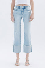 Load image into Gallery viewer, Folded Cuff High Rise Straight Jean
