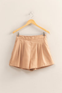 Caroline Pleated Shorts- Taupe