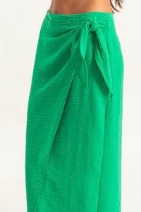 Cabo Woven Maxi Skirt-Green