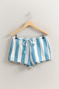Cabana Striped Short Set-Blue/White