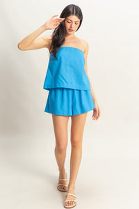 Kiki Top And Shorts Set-Blue