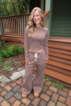 Load image into Gallery viewer, The Pine Striped Set-Brown
