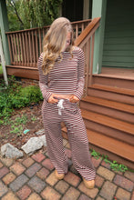 Load image into Gallery viewer, The Pine Striped Set-Brown
