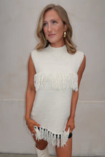 Load image into Gallery viewer, Harvest Fringe Turtleneck Sweater-Cream
