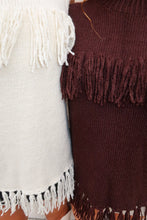 Load image into Gallery viewer, Harvest Fringe Turtleneck Sweater-Cream

