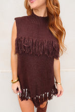 Load image into Gallery viewer, Harvest Fringe Turtleneck Sweater-Brown
