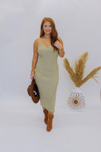Load image into Gallery viewer, Must Be Love Slit Ribbed Dress- Olive
