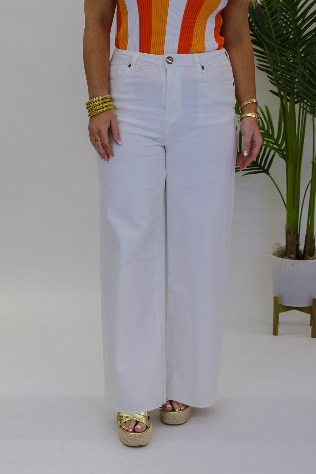 Easy Wide Leg Jeans - White