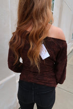 Load image into Gallery viewer, Kasey Lace Sheer Top-Brown
