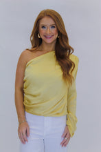 Load image into Gallery viewer, Sun to Me One Shoulder Top-Yellow
