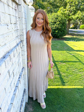 Load image into Gallery viewer, Tally Ribbed Midi Dress- Taupe
