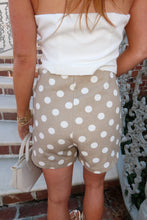 Load image into Gallery viewer, Dotty Fitted Mini Shorts- Taupe
