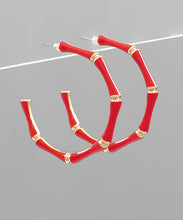 Load image into Gallery viewer, Epoxy Bamboo Shape Earrings
