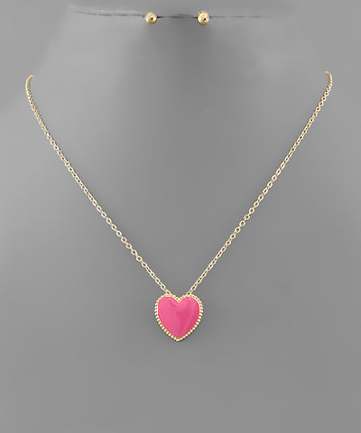 Mini Epoxy Heart Necklace