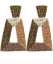 Load image into Gallery viewer, Beaded Trapezoid Earrings
