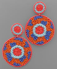 Load image into Gallery viewer, Pattern Bead Disc Earrings
