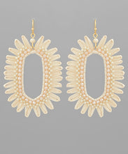 Load image into Gallery viewer, Beads &amp; Hexagon Shape Raffia Earrings
