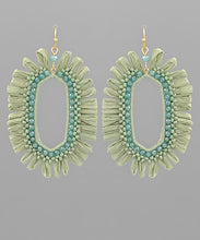 Load image into Gallery viewer, Beads &amp; Hexagon Shape Raffia Earrings
