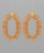 Load image into Gallery viewer, Beads &amp; Hexagon Shape Raffia Earrings
