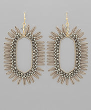 Load image into Gallery viewer, Beads &amp; Hexagon Shape Raffia Earrings
