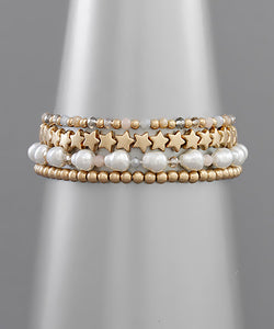 Pearl & Star Bead Bracelet