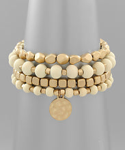Load image into Gallery viewer, Wood Ball &amp; Metal Bead Bracelet
