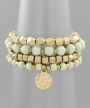 Load image into Gallery viewer, Wood Ball &amp; Metal Bead Bracelet
