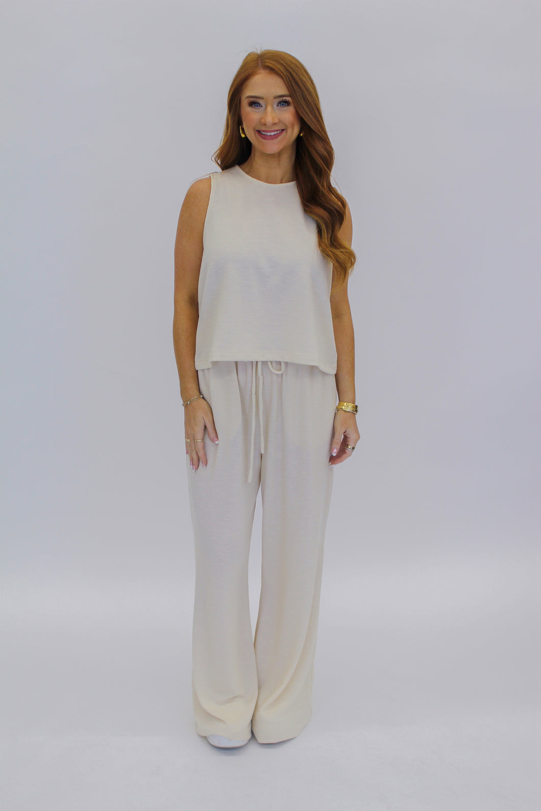 Claire Sleeveless Top And Wide Leg Pants Set