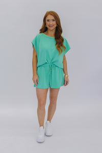 Karly Jogger Set Shorts- Pistachio