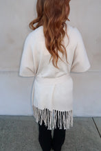 Load image into Gallery viewer, Fringe Hem Kimono Cardigan-Oatmeal
